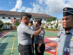 Setingkat Lebih Tinggi, Karutan Batam Pimpin Apel Pagi Sekaligus Penyematan Kenaikan Pangkat Pegawai