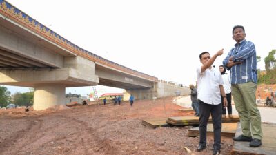 Rudi Tinjau Pekerjaan Akhir Proyek Flyover Sei Ladi