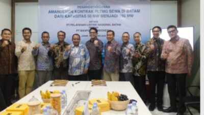 PT PLN Batam dan PT Maxpower Indonesia menandatangani amandemen kontrak Tenaga Mesin Gas